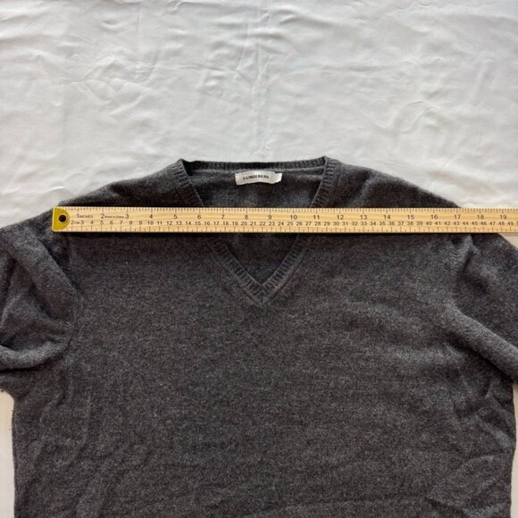 J. Lindeberg Sweater Large Gray Merino Wool Cashmere Pullover Golf Made in Italy - Picture 6 of 11
